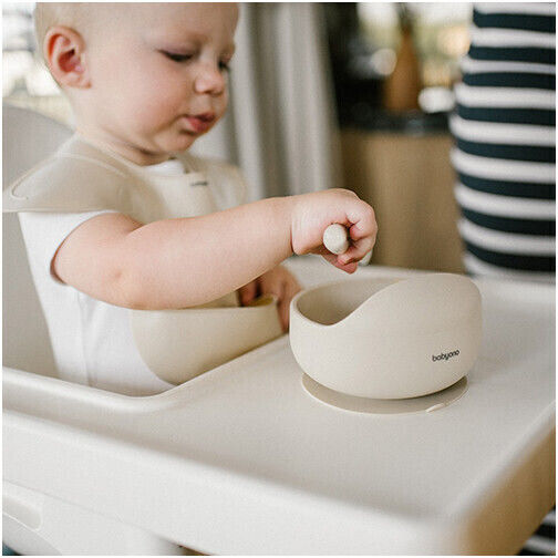 Babyono Baby Food Bowl made of Silicone Beige