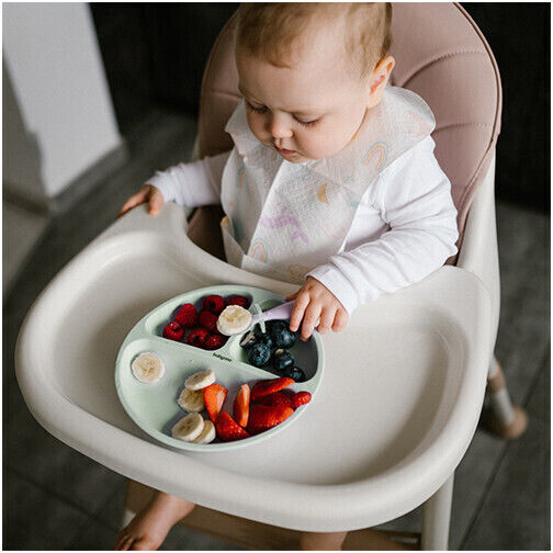 Babyono Baby Food Plate made of Silicone Green