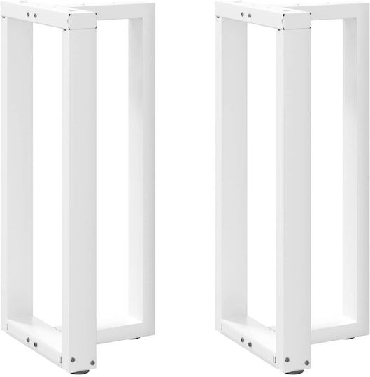 vidaXL Metallic Furniture Leg 2 Pieces Suitable for Table / Coffee Table / Office 40x35x90cm White