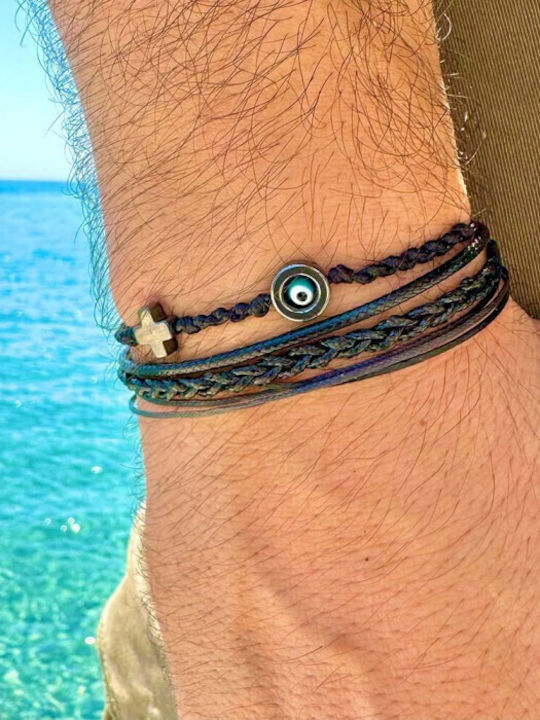 Irmelia Men's Bracelet with Cross design made of Silver