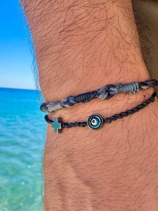 Irmelia Men's Bracelet with Cross design made of Silver