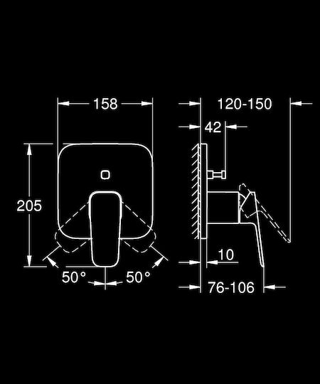 Grohe за душ кабина 2 изхода Сребрист