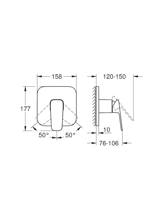 Grohe Mischpult Einbau für Dusche 1 Ausfahrt 4067393010616