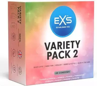 EXS Prezervative 48 Buc 53mm Subțiri Pentru Senzație Naturală Cu Răbduri