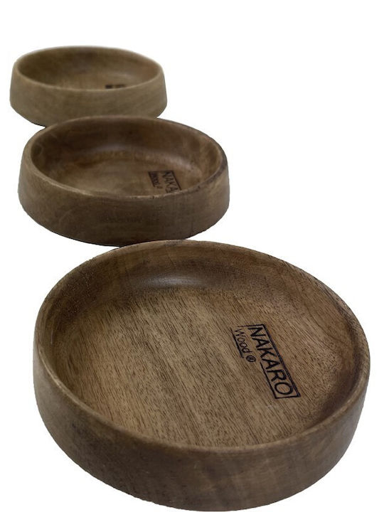 Nakaro Wood Wooden Salad Bowl Beige 17x17cm