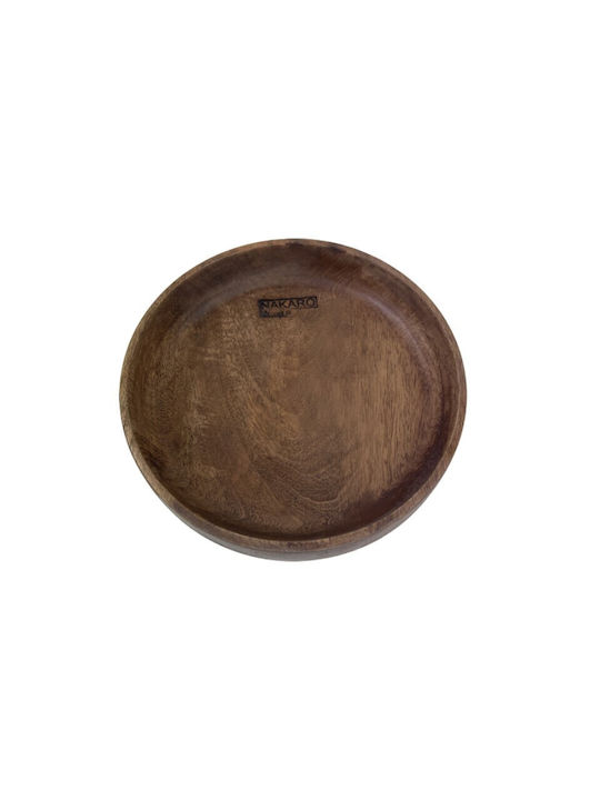 Nakaro Wood Wooden Salad Bowl Brown 22.5x22.5cm