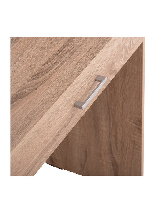 Bodenstehende Schminktisch Schlafzimmer Crystel Holz Sonama Eiche mit Spiegel & Hocker 74x39x155cm