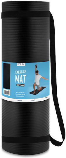 Spokey Softmat Στρώμα Γυμναστικής Pilates Μαύρο με Ιμάντα Μεταφοράς (183x61x1.5cm)