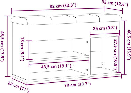 Антре с Шкаф за обувки & Пейка Artisan Oak 82x32x45.5бр