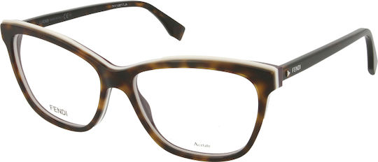 Fendi Women's Acetate Cat Eye Brown Tortoise FF 0251 086