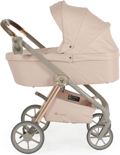 Cangaroo Unique Adjustable 3 in 1 Baby Stroller Suitable for Newborn Macadamia Beige