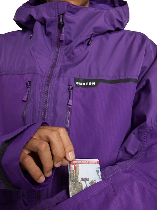 Burton Frostner 2l 21469105505 Ανδρικό Μπουφάν για Σκι & Snowboard Μωβ