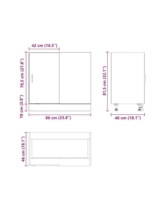 Dulap pentru Chiuvetă Coffee 80x46x81.5buc