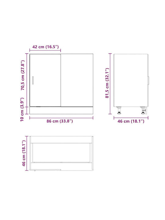 Dulap pentru Chiuvetă Coffee 80x46x81.5buc