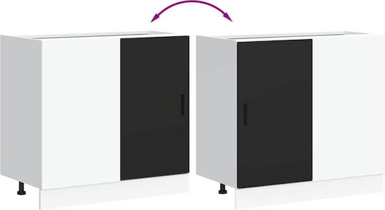 Ντουλάπι Νεροχύτη Μαύρο 80x46x81.5εκ.