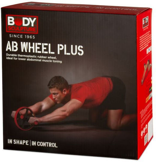 Body Sculpture Plus ΒΒ-704 BB-704 Abdominal Wheel Red with Anti-Slip Handles