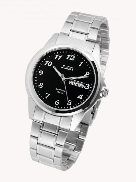 Just Watch Men's Watch Battery with Silver Metal Bracelet