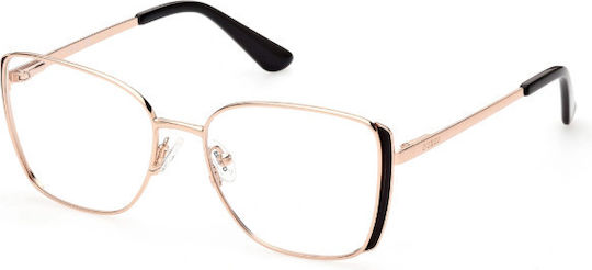 Guess Feminin Metalic Rame ochelari Fluture Roz Auriu GU2903 028