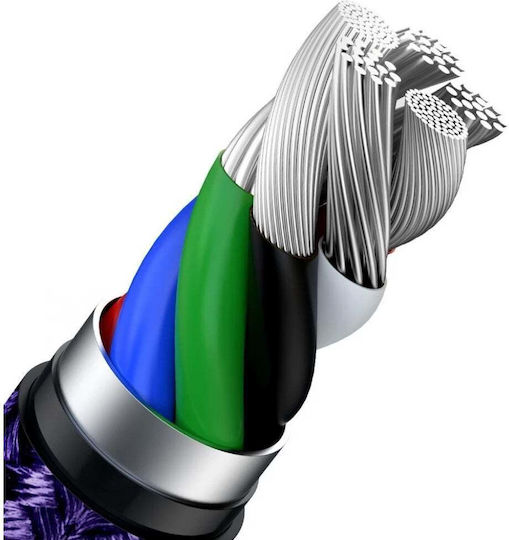 Baseus Cafule Metal Braided USB-C to Lightning Cable 20W Purple 2m (CATLJK-B05)