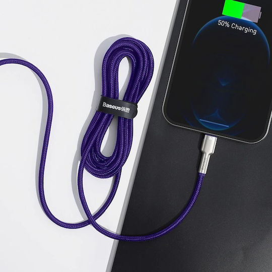 Baseus Cafule Metal Braided USB-C to Lightning Cable 20W Purple 2m (CATLJK-B05)