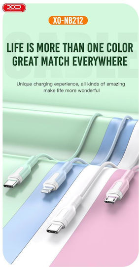 XO NB212 2.1A USB to Lightning Cable Μπλε 1m