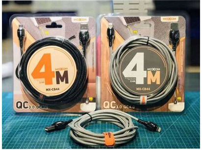 Moxom MX-CB44 Braided USB-A la Cablu Lightning Negru 4m