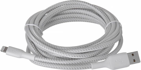 Belkin Braided USB-A to Lightning Cable 12W White 3m (CAA002BT3MWH)
