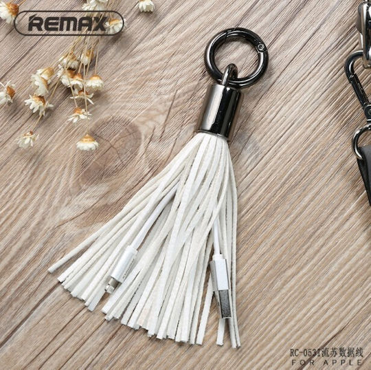 Remax Keychain USB to Lightning Cable Λευκό 0.08m (Tassels Ring)