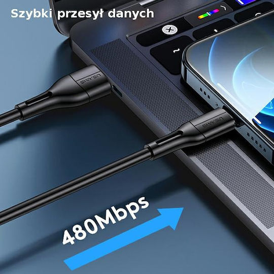 Usams U68 USB-A zu Lightning Kabel Schwarz 1m (SJ500USB01)