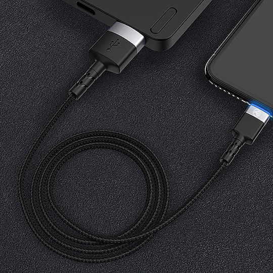 Tellur LED USB to Lightning Cable Μαύρο 1.2m (TLL155373)