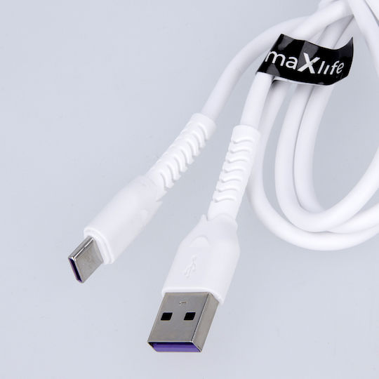 Maxlife USB to Lightning Cable Λευκό 1m (MXUC-04W)