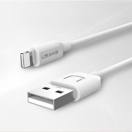 Usams US-SJ097 Regular USB-A la Cablu Lightning Alb 1m (IPUSBXD02)