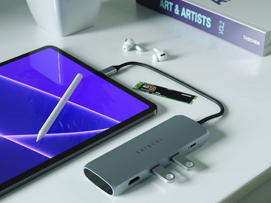 Satechi Hybrid USB-C Docking Station with HDMI 4K PD Gray