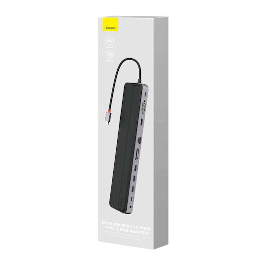Baseus EliteJoy Gen2 USB-C Stație de andocare cu HDMI 4K PD Ethernet Gri