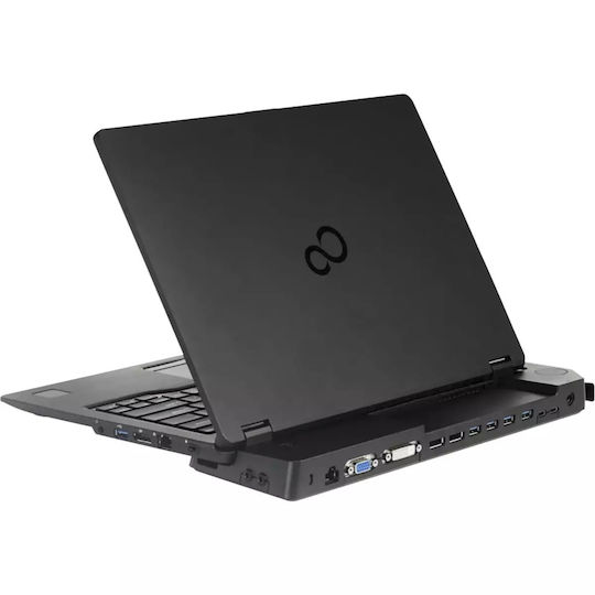 Fujitsu Port Replicator Dock Docking Station με DisplayPort PD Ethernet και συνδεση 2 Οθονών Μαύρο