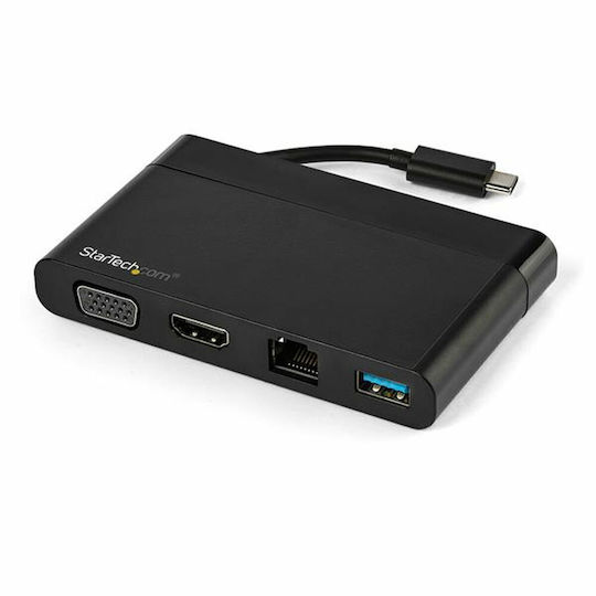 StarTech USB-C / USB-A Docking Station με HDMI 4K Ethernet Μαύρο (DKT30CHVCM)
