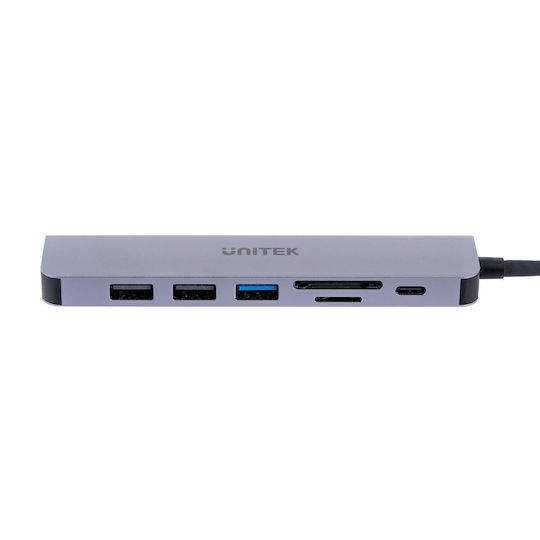 Unitek S7+ USB-C Docking Station mit HDMI 4K PD Gray