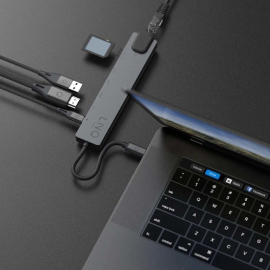 LinQ USB-C Docking Station με HDMI 4K PD Ethernet Μαύρο (LQ48010)