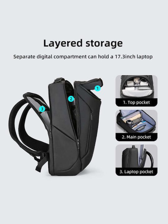 Mark Ryden Αδιάβροχη Τσάντα Πλάτης για Laptop σε Μαύρο χρώμα