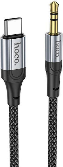 Hoco UPA26 Braided USB 2.0 Cable USB-C male - 3.5mm Black 1m