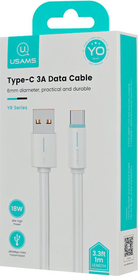 Usams USB 2.0 Kabel USB-C männlich - USB-A 18W Weiß 1m (SJ732USB02)