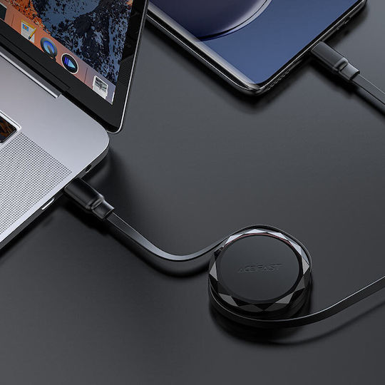 Acefast Cablu Extensibil USB 2.0 USB-C Masculin - USB-C 60W Power Delivery Negru 0.8m