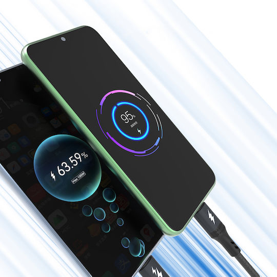 Dudao USB 2.0 Cable USB-C Male - USB-C 100W PD Black 1.2m
