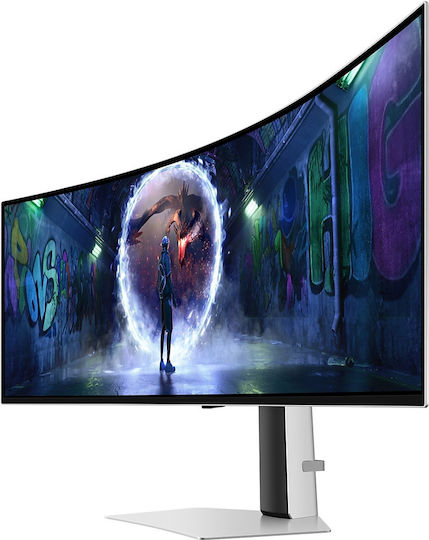 Samsung Odyssey G9 G93SD Ultrawide OLED HDR Curved Monitor 49" 5120x1440 240Hz με Χρόνο Απόκρισης 0.03ms GTG Ασημί