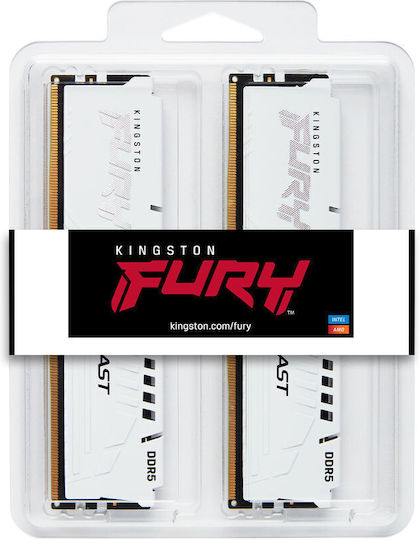 Kingston Fury Beast DDR5 32GB RAM με 2x16GB Modules και Ταχύτητα 6000 για Desktop
