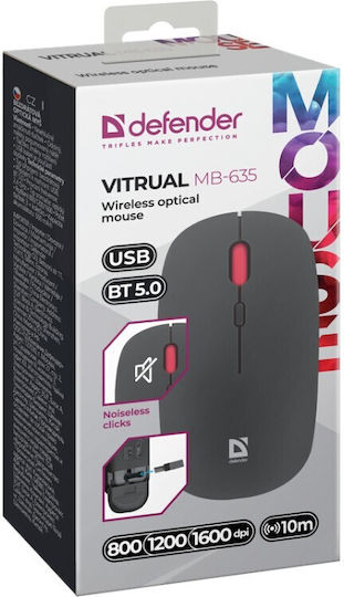 Defender Virtual MB-635 Ασύρματο Ποντίκι Μαύρο