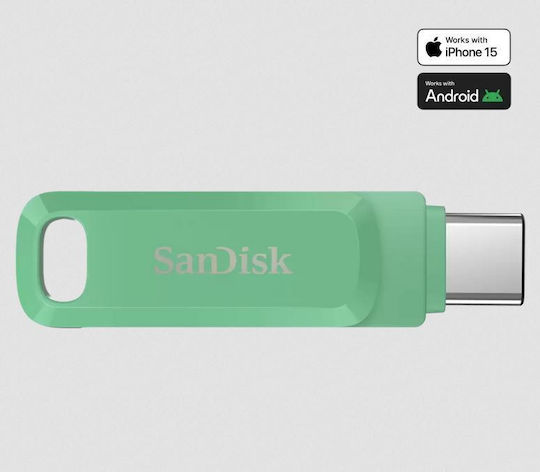 Sandisk Ultra Dual Drive Go 64GB USB 2.0 Stick με σύνδεση USB-C & USB-A Πράσινο