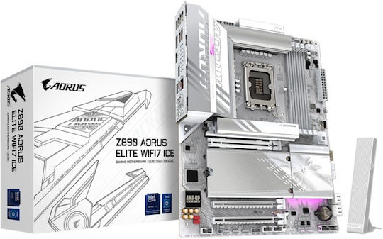 Gigabyte Z890M Aorus Elite Wifi 7 Ice Motherboard Micro ATX with Intel 1851 Socket
