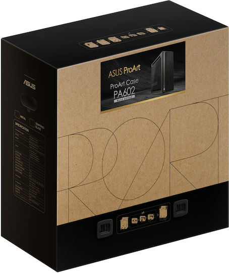 Asus ProArt PA602 Gaming Middle Tower Carcasă Calculator cu Fereastră Laterală Wood Edition