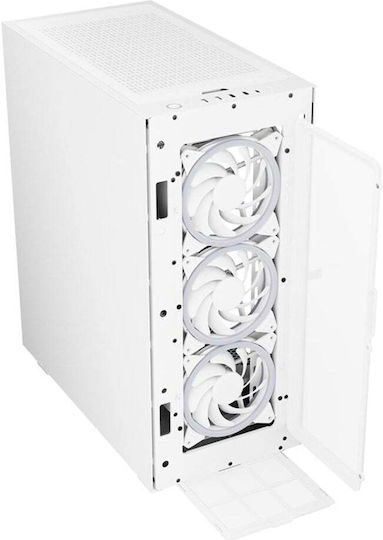 Sharkoon REV300 Gaming Full Tower Κουτί Υπολογιστή με Πλαϊνό Παράθυρο και RGB Φωτισμό Λευκό